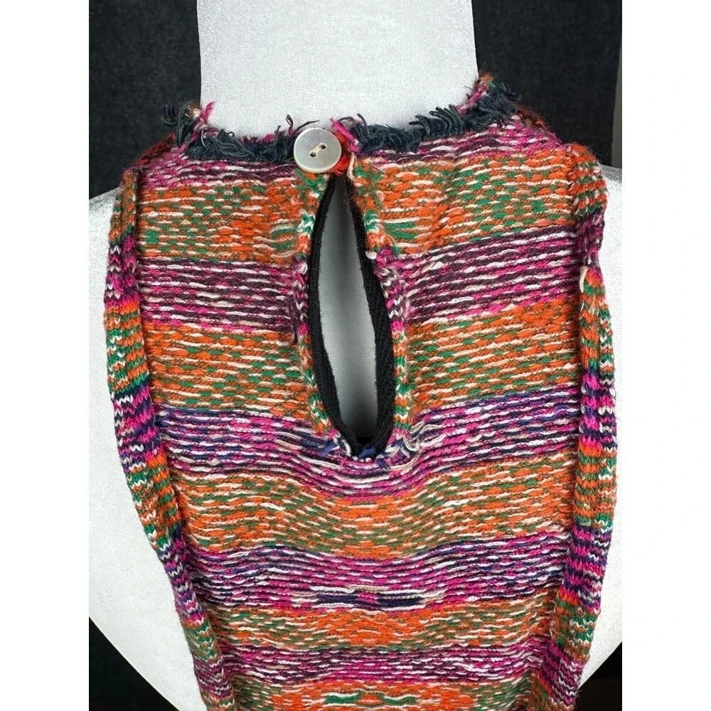 Free People Womens Boho Crochet Knit Open Back Apron Tank Top XS Summer Festival